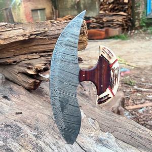 Forged Steel Adze <b>Axe</b> Head With <b>Wood</b> Handle For Woodworking DIY Grade - Product Image 5