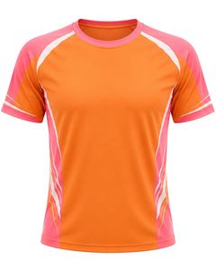 Customized Men Orange And Pink Quick Dry Sports TShirt Breathable Running Gym Workout Athletic Training Activewear Tee Top <b>Shirt</b> - Product Image 1