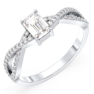 REYES – bague de fiançailles en argent Sterling 925, nouveau Design, coupe émeraude, 0,72 ct, Moissanite, pour femmes, cadeau de mariage de luxe, bijoux fins - Product Image 2