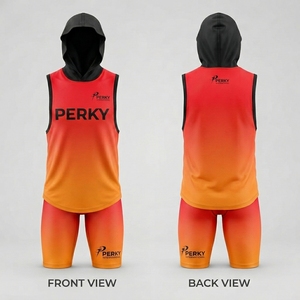 Ensemble maillot et short personnalisés haut de gamme en tissu polyester respirant pour l'entraînement d'équipe, les uniformes de matchs de ligue 7v7 et les compétitions 7v7 - Product Image 6
