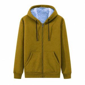 Sweat-shirt à capuche épais et doublé polaire pour homme, coupe ample, avec impression numérique, 100 % coton, anti-boulochage, uni, 400 g - Product Image 4