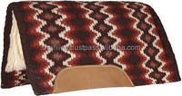 Tapis de selle western pour cheval en feutre de laine indienne avec doublure en polaire et cuir, couleur et logo personnalisables, vente en gros