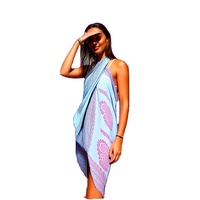 Sarong long en coton doux teint en fil indien, paréo de plage, écharpe d'été, taille 100x200 CM, SHIVAM ARTS