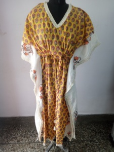 Caftán largo de algodón para mujer, vestido de playa transpirable, caftán holgado largo, caftán de algodón estampado, kimono - Product Image 4