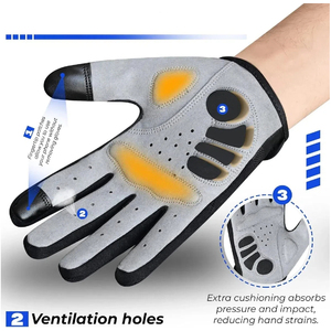 Full Finger Non-Slip Cycling Gloves Breathable Polyester for Men Summer Use Pull-On Closure - Product Image 2