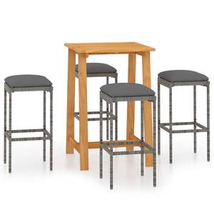 Conjunto de Bar de Jardín de Madera de Acacia con Fundas Extraíbles Estándar Grises, Conjuntos de Jardín Estándar - Product Image 2