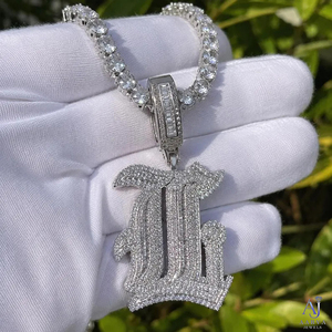 AARVA JEWELS Collier chaîne hip-hop unisexe en argent 925 plaqué or avec pendentif lettre Z, pour fêtes et usage quotidien - Product Image 2