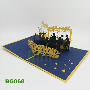 Custom 4 <b>Color</b> Printed Matte Varnishing Rectangle Happy Birthday 3D Pop Greeting Cards Souvenir Handmade Paper Material <b>Envelope</b> - Product Image 4
