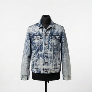 Blousons en jean d'hiver 100 % coton respirant pour l'extérieur, à capuche, col montant, logo frontal, haute qualité, séchage rapide, vente en gros - Product Image 1