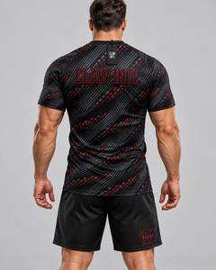 Conjunto de Camiseta de Fútbol para Hombre CLAW INTL, Negro y Rojo, Impresión Sublimada, Transpirable, Manga Corta, Cuello Redondo, Poliéster - Product Image 6