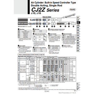 CJ2ZB10-60Z de vérin pneumatique SMC - Product Image 1