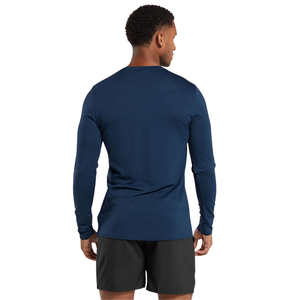 Camiseta de Manga Larga Ajustada para Hombre, Color Azul Marino, Elástica, para Gimnasio, Entrenamiento, Deportes, Ropa Deportiva Informal - Product Image 2