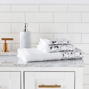 Set di 3 Asciugamani da Bagno Moderni e Lussuosi, Asciugamano Bianco Contemporaneo con Decorazioni Luccicanti, Morbido e Altamente Assorbente - Product Image 3