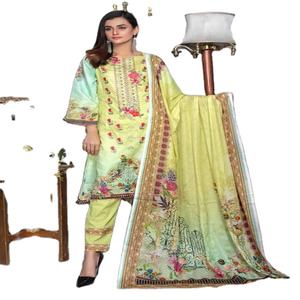 Elegante Vestido/Shalwar Kameez de Algodón Bordado para Mujer, Colección Verano 2024, Estampado Indio Pakistaní Aalaya Hafiz - Product Image 1