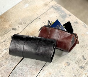 [Article Nouveau] Pochette zippée multifonctionnelle en cuir véritable Castello Classic de haute qualité, noire, marron, pour cosmétiques et articles de toilette - Product Image 6