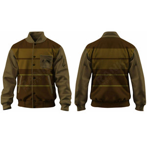 Chaqueta de Invierno para Hombre, Estilo Letterman, con Cuello Alto, Logotipo Frontal Personalizable, de Forro Polar Ecológico, en Oferta - Product Image 6