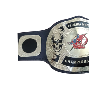 เข็มขัดแชมป์ Florida Man Championship แบบกำหนดเอง สำหรับกีฬามวยปล้ำ คุณภาพสูง พร้อมดีไซน์รูปหัวกะโหลก - Product Image 3