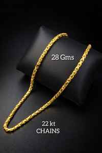 Chaîne en or massif 22 carats motif lotus, 28 grammes, collier pour homme et femme, authentique, à porter au quotidien, bijoux pour le corps, taille réglable - Product Image 2