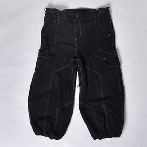 Black Men's Waterproof <b>Ski</b> Pants with Reflective Stitching and Multi Cargo Pockets Gore-Tex Fabric Button Closure - Product Image 1