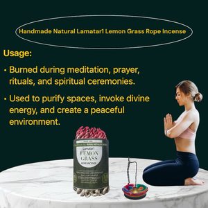 Nepal Handmade Lamatar1 Natural Lemongrass Incense Set 3 High Quality Home Fragrance Burning Gently With Natural Wick - Product Image 4
