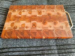 Grande planche à découper en bois, planche de service, planche à charcuterie et à fromage pour la cuisine, en bois de teck naturel |   Couleur naturelle - Product Image 4