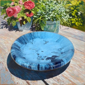 Assiette à salade moderne de service de fruits Nouveau plateau en résine de couleur ombrée Vaisselle en résine naturelle Plateau de service Style tendance - Product Image 1