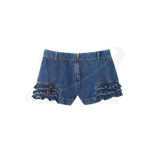 Vêtements en denim tendance streetwear, hauts et shorts vintage délavés pour femmes, taille haute, mode pour usage quotidien - Product Image 5