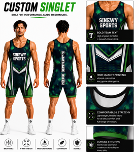 Diseña Tu Propio Singlet de Lucha Libre Sublimado Personalizado para Hombre, Nuevo, Spandex/Poliéster, Secado Rápido, Ligero y Transpirable - Product Image 1