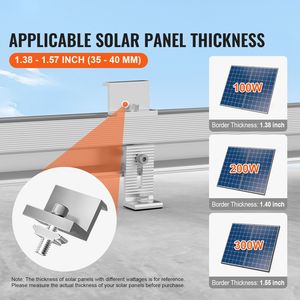 "<b>Solar</b> <b>Panel</b> Mount Kit with 10 X 4" <b>Mini</b> Rails & 10 Aluminum Al6005-T5 Brackets & 10 End Clamps & 6 Mild Clamps" - Product Image 2