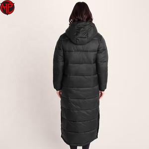 Veste longue matelassée pour femme, manteau d'hiver en duvet avec capuche, parka moelleuse, vêtement d'extérieur personnalisé avec logo, veste longue tissée pour femme - Product Image 6