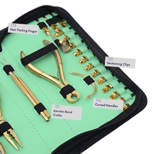 Kit Completo de Instalación de Extensiones de Cabello: Herramienta de Crimpado, Gancho para Cabello, Enhebrador de Cinta, Alicates de Sellado y Agujas - Product Image 3