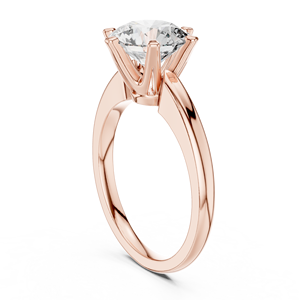 Bague de fiançailles solitaire à taille ronde pour femme, bague de promesse classique à 6 griffes, bague de mariage minimaliste, cadeau de bijoux de mariée - Product Image 3