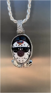 Colgante de máscara de hockey sobre hielo con cadena de cuerda, Plata de ley, Moissanita VVS, Bañado en rodio, Tendencia, Más vendido, Hip Hop, Bling, Lujo - Product Image 3