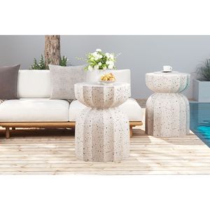 Set di Tavolini da Caffè Resistenti da 13 Pollici in Cemento MgO, Design Moderno, Impermeabili per Interni/Esterni, per Patio e Giardino - Product Image 5