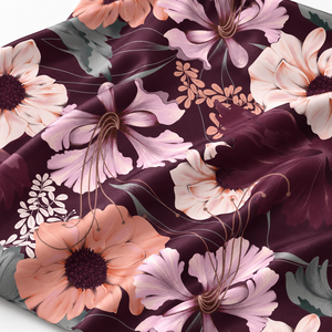 Organic Plain Floral Print Cotton Satin Fabric Glossy Woven for Wedding Dress Curtains <b>Sofa</b> Home Decor - Product Image 3