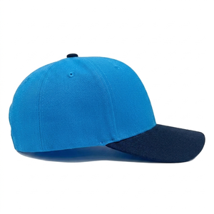 custom <b>baseball</b> <b>cap</b> Blue 6-Panel <b>Baseball</b> <b>Cap</b> With <b>Navy</b> Unisex Fitted Casual Hat Twill Fabric Solid Color - Product Image 6