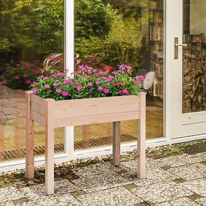 Fioriera Rialzata in Legno 34" X 18" X 30" Grande, con Drenaggio Automatico, per Ortaggi ed Erbe Aromatiche - Product Image 2