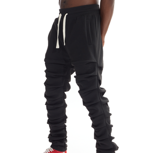 Men's <b>Black</b> Sweatpants Elastic Waist Drawstring Casual Joggers Breathable Cotton Autumn Wear - Product Image 2