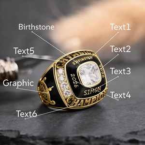 Anillo de Campeón BOJ 01 Personalizado para Ganador de Liga y Fútbol de Fantasía, Anillo de Campeonato Personalizado para Ganador Consecutivo, Precio Bajo en Oferta - Product Image 5