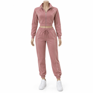 Custom Private Label <b>Plain</b> Women <b>Tracksuit</b> OEM Serviced 2026 New Arrival Custom Logo Fashion Sportswear Women <b>Tracksuits</b> - Product Image 5