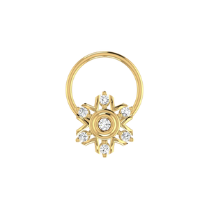 AJRETAIL Anillo de Nariz Étnico de Diamante para Mujer, Oro de 14K, Color HI Brillante de 0.04 Quilates, Claridad VS-SI, Certificado - Product Image 1