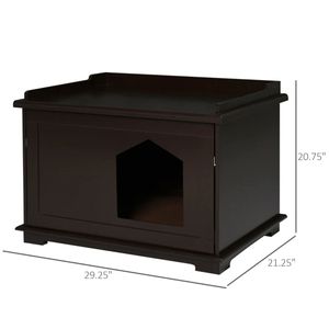 Casetta per Gatti in Legno Marrone da 74,9 cm, Lettiera per Animali Domestici Utilizzabile Come Tavolino d'Appoggio o Comodino - Product Image 2