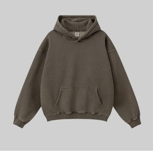 Heavyweight Washed <b>Box</b> Fit Hoodie 400 GSM Cotton Oversized Pullover <b>Drop</b> Shoulder Hoodies Custom Logo Streetwear Private Label - Product Image 2