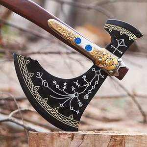 Hacha Vikinga Hecha a Mano de Grado Industrial Personalizada, Cabeza de Acero 1095, Mango de Madera, para Uso en Cocina, Camping, Corte, con Funda de Cuero, 3 Años de Garantía - Product Image 3