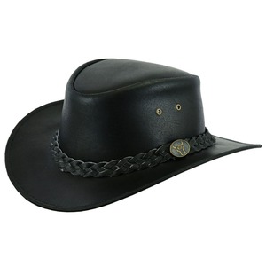 GENERSA SPORTS Chapeau de cowboy unisexe en coton à large bord, décontracté, pour l'extérieur, toutes saisons, taille adulte 50-52cm, motif noir et blanc, plume - Product Image 2