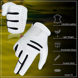 Gants de golf GEO BROTHERS en cuir de cabretta d'Indonésie, respirants, antidérapants, avec logo personnalisé, couleurs au choix, pour homme/femme. - Product Image 3