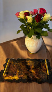 Handmade <b>Black</b> & Gold Epoxy <b>Tray</b> Decorative <b>Serving</b> <b>Tray</b> - Product Image 5
