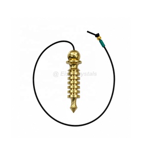 Vertical Hard Coil Reiki Brass Pendulum Metal Pendulum Exporter India Egyptian Coil Natural Brass Dowsing Tool Healing Craft - Product Image 2