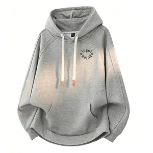 Sudadera con capucha azul extragrande para hombre, con cremallera, estilo casual, color liso. Servicio de etiquetas y empaques privados disponible. OEM ODM. - Product Image 4