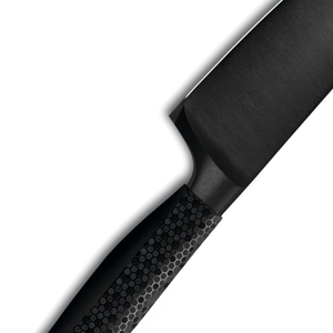 Couteaux de chef professionnels noirs en acier inoxydable, lames affûtées, manche texturé noir pour trancher la viande et les légumes - Product Image 5